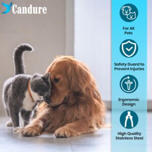 Candure Dog Nail Clippers for Large, Medium and Small Breed Professional Pet Nail Clipper Suitable for Cats, Rabbits and Guinea Pigs With Safety Lock and Protective Guard to Avoid Over Cutting (6")