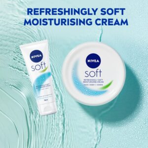 NIVEA Soft Moisturising Cream (500ml), A Moisturising Cream for Face, Body and Hands with Vitamin E and Jojoba Oil, Hand Cream Moisturises Deeply, All-Purpose Day Cream