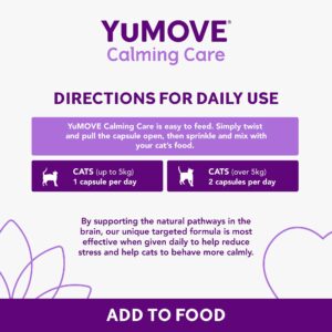 YuMOVE Calming Care for Cats | Previously YuCALM Cat | Calming Supplemnent for Cats who are Stressed or Nervous | Packaging may vary