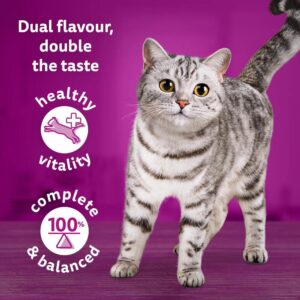 Whiskas Tasty Duo 1+ Meaty Combos in Jelly 48 x 85 g Pouches, Adult Cat Food, Pack of 4 (12 x 85 g)