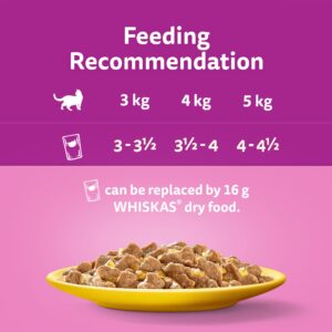 Whiskas 1+ Adult Poultry Selection in Jelly 40 Pouches, Adult Wet Cat Food, Megapack (40 x 85 g)