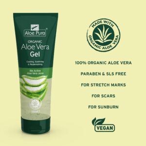 Aloe Pura, Organic Aloe Vera Gel, Natural, Vegan, Cruelty Free, Paraben & SLS Free, Cooling, Soothing, 100ml